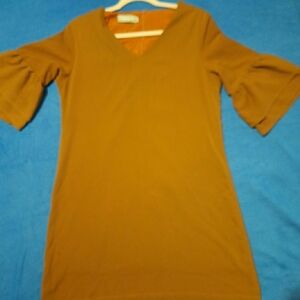 Women's Brown V-Neck Top